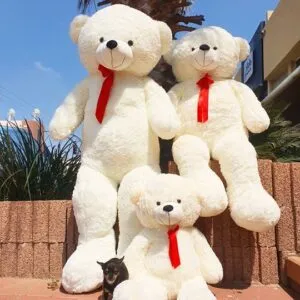 דובי ענק 2 מטר לבן-"שמנת" בסגנון אמריקאי
