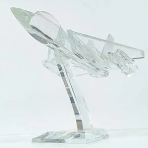 מודל מטוס קרב F16 גדול עשוי קריסטל 25 ס"מ