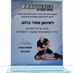 מגן הוקרה מקריסטל דגם " ג'ייד" 17 ס"מ עם הדפס דיגיטלי