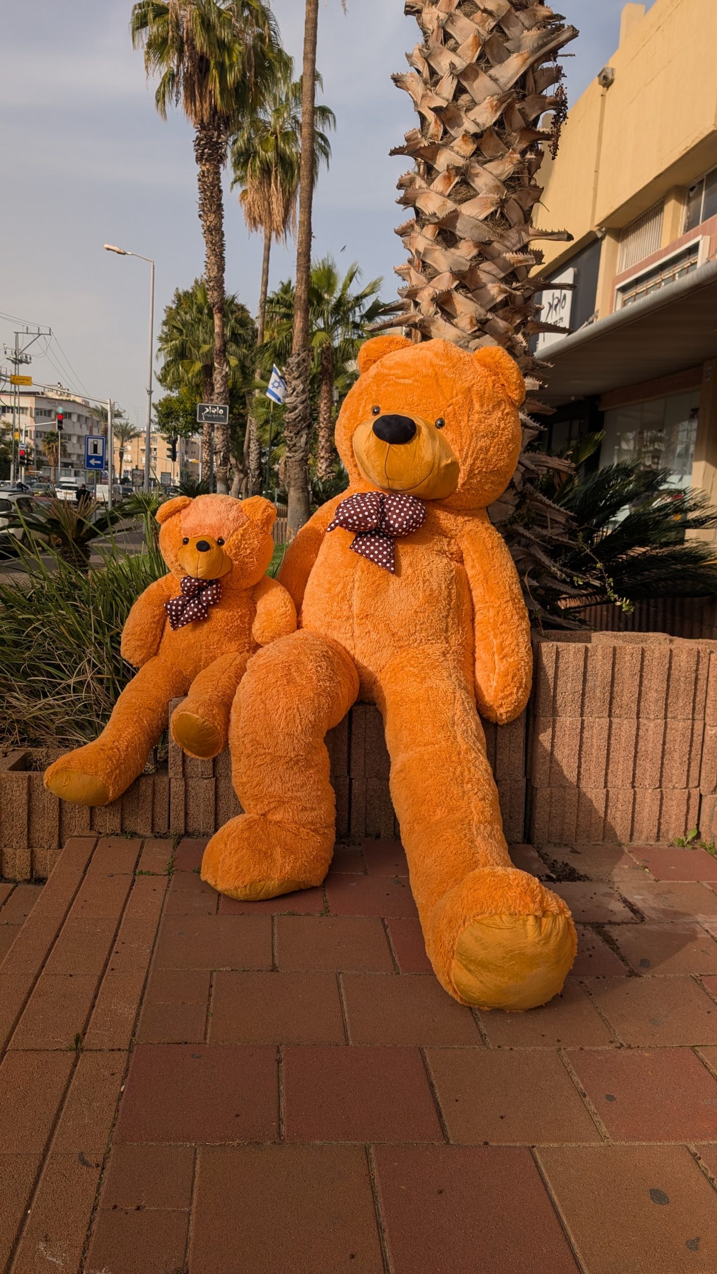 דובי ענק 3 מטר חום -"חום קרמל" בסגנון קלאסי – תמונה 6